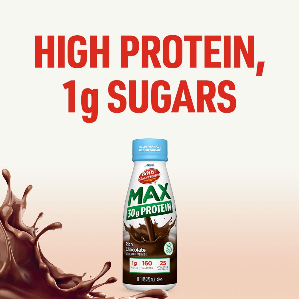 Glucose Control Max 30G Protein Nutritional Drink, Rich Chocolate, 11 Fl Oz (Pack of 12)