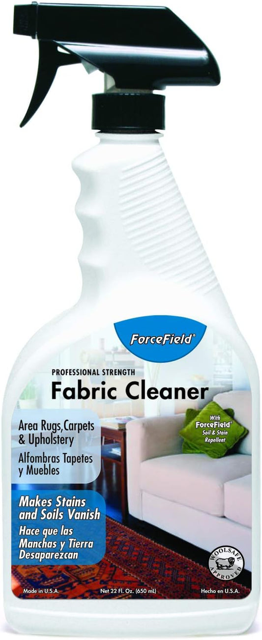 Fabric Cleaner - Professional Strength - Deeply Penetrates Water Safe Fabric & Fibers of Upholstery, Clothing, Rugs & Carpeting 22Oz