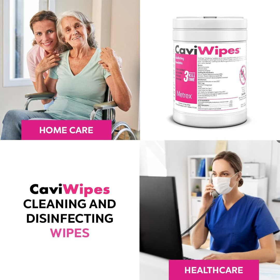 Caviwipes - Disposable Germicidal Cleaner & Healthcare Disinfecting Wipes, 160 Count