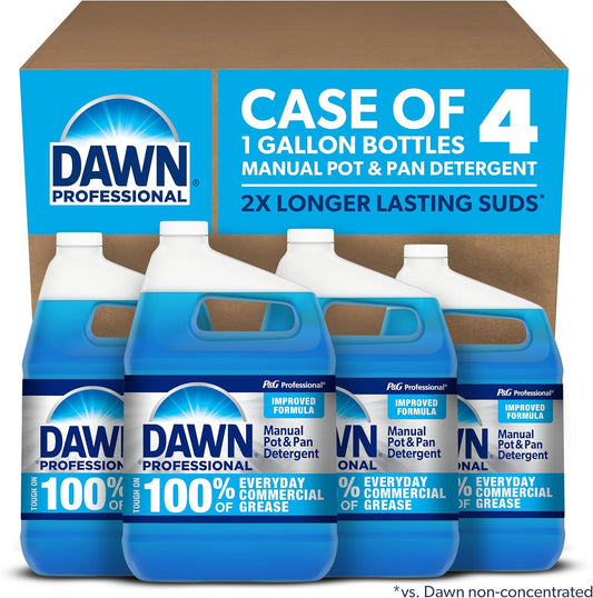 Dawn Professional Manual Pot and Pan Detergent, Dish Soap, Liquid Concentrate, 1 Gallon (Case of 4)