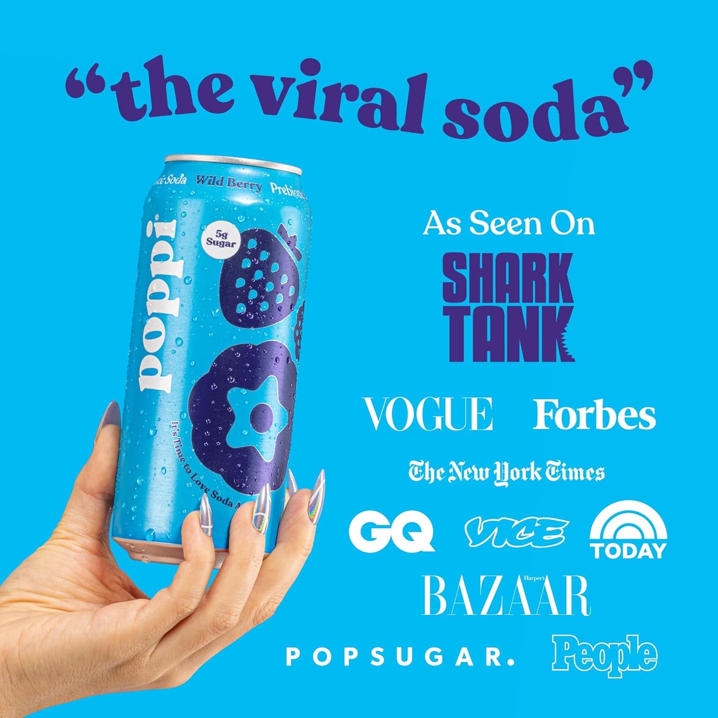 16Oz Sparkling Prebiotic Soda, Beverages W/Apple Cider Vinegar, Seltzer Water & Fruit Juice, Wild Berry, 16Oz (12 Pack) (Packaging May Vary)