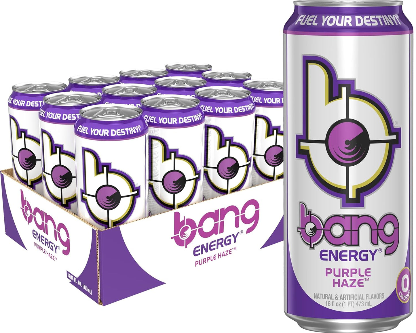 Energy Purple Haze, Sugar-Free Energy Drink, 16 Ounce (Pack of 12)