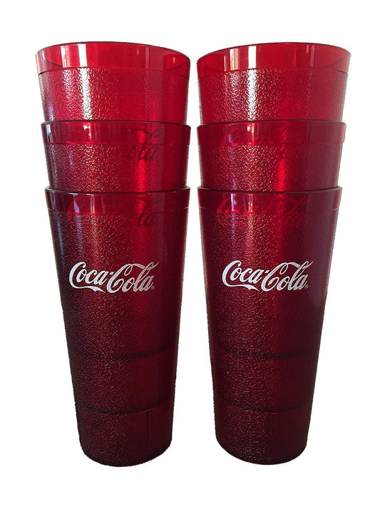 Coca Cola Restaurant Red Plastic Tumblers 16Oz Carlisle, Pack of 6