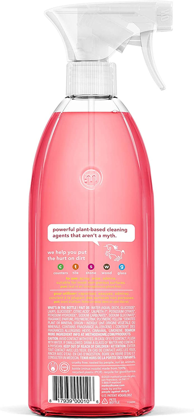 All-Purpose Cleaner Spray, Pink Grapefruit, Plant-Based and Biodegradable Formula Perfect for Most Counters, Tiles and More, 28 Fl Oz, (Pack of 4)