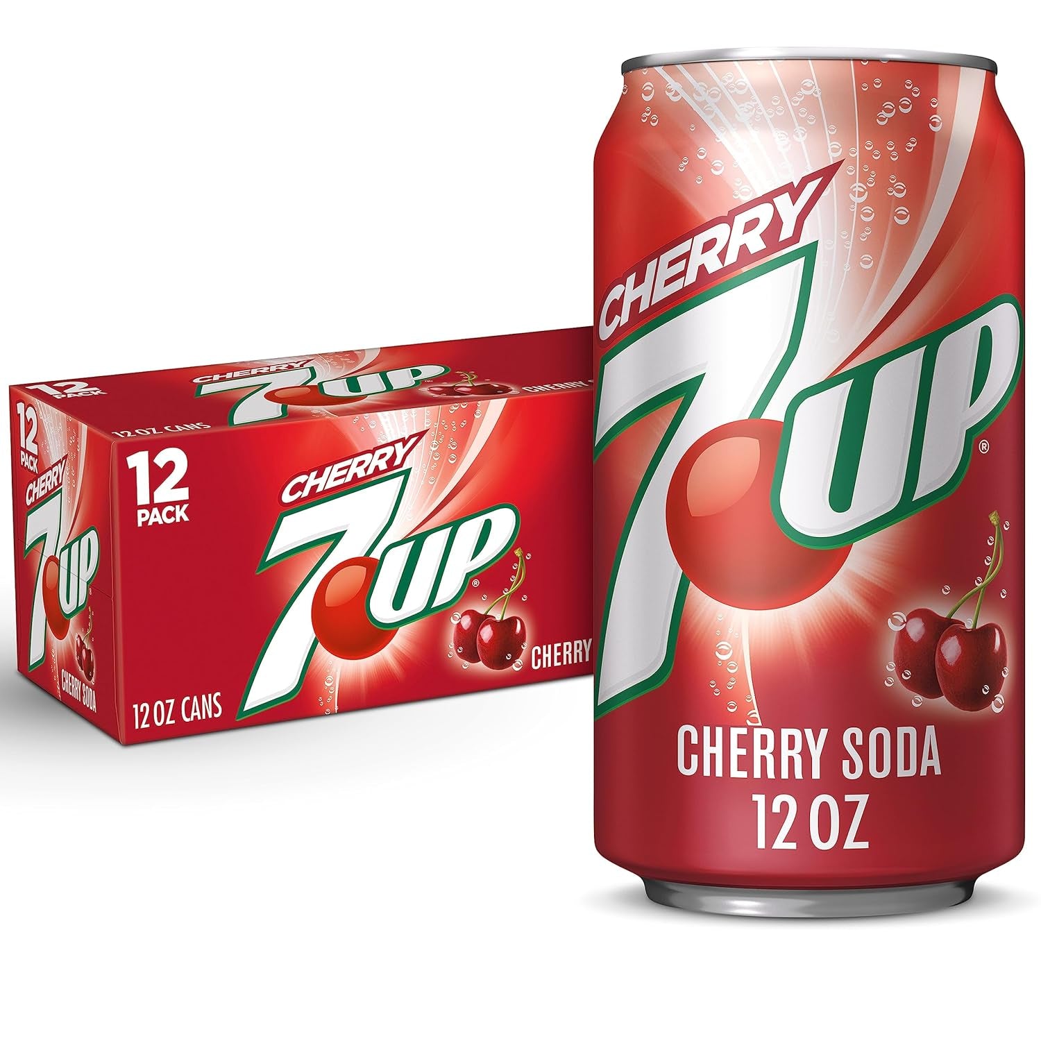 7UP Cherry Flavored Soda, 12 Fl Oz Cans, 12 Pack