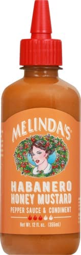 Melinda’s Habanero Honey Mustard - Gourmet Hot Honey Mustard Sauce - Habanero Hot Sauce with Fresh Ingredients, Habanero Peppers, Colombian Honey - Keto, Kosher Hot Sauce- 12 oz, 1 Pack