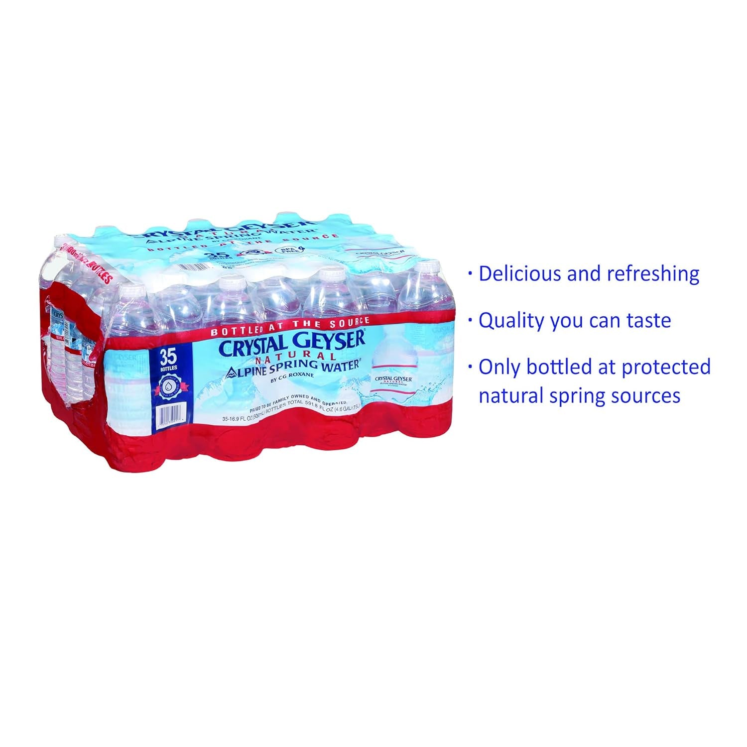 Alpine Spring Water,16.9 Fl Oz (Pack of 35),Bottled at the Source (075140350018)