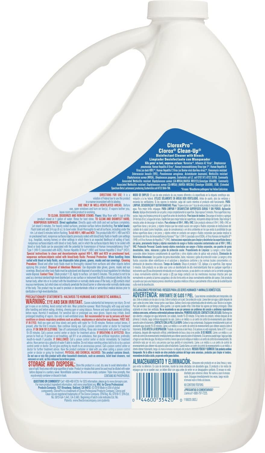 Clorox Clean-Up Disinfectant Cleaner with Bleach Refill, 128 Ounces (Package May Vary)