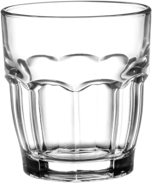 Rock Bar Stackable Juice Glasses – Set of 6 Dishwasher Safe Drinking Glasses for Soda, Milk, Coke, Beer, Spirits – 6.75Oz Durable Tempered Glass Water Tumblers for Daily Use