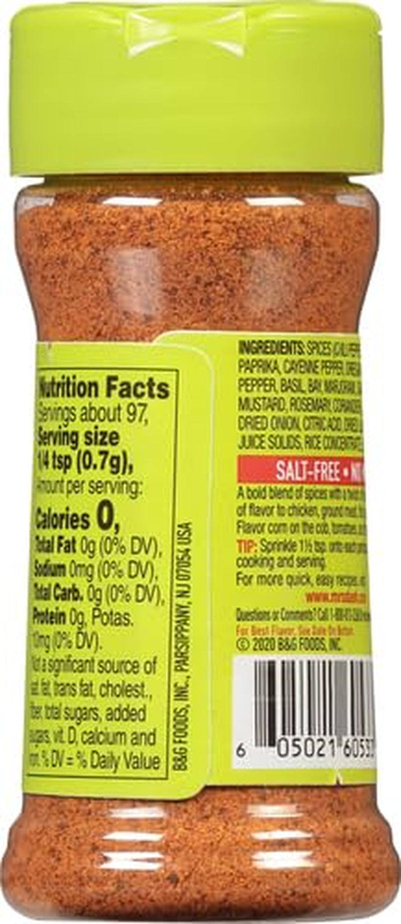 Salt-Free Seasoning Blend, Fiesta Lime, 2.4 Ounce