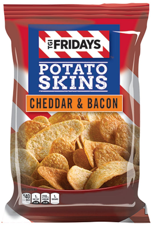 4 Oz Cheddar & Bacon Potato Skins Chips (3 Bags)