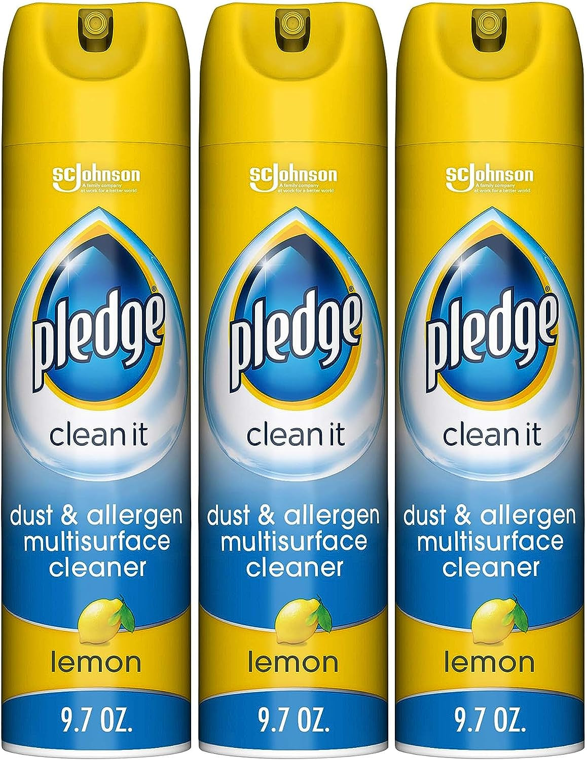 Everyday Clean Multi Surface Cleaner Aerosol, Dust & Allergen, Lemon, 9.7 Oz (Pack of 3)