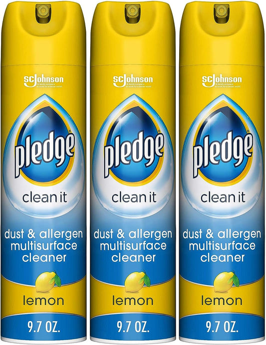 Everyday Clean Multi Surface Cleaner Aerosol, Dust & Allergen, Lemon, 9.7 Oz (Pack of 3)