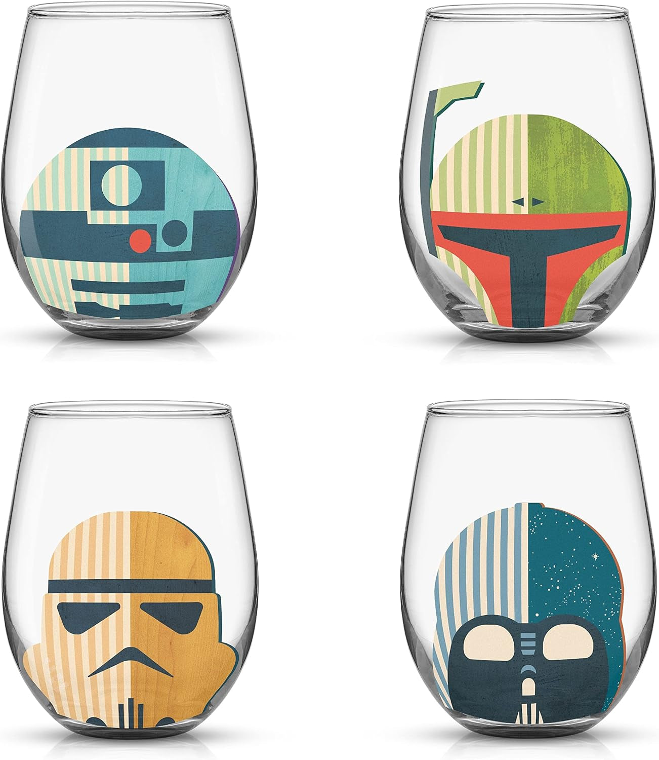 Star Wars™ Helmet Hues Tumblers Stemless Glasses. Set of 4 19Oz Stemless Drinking Glass, Star Wars Kitchen Glasses. Star Wars Gifts And, Star Wars Collectibles for Adults