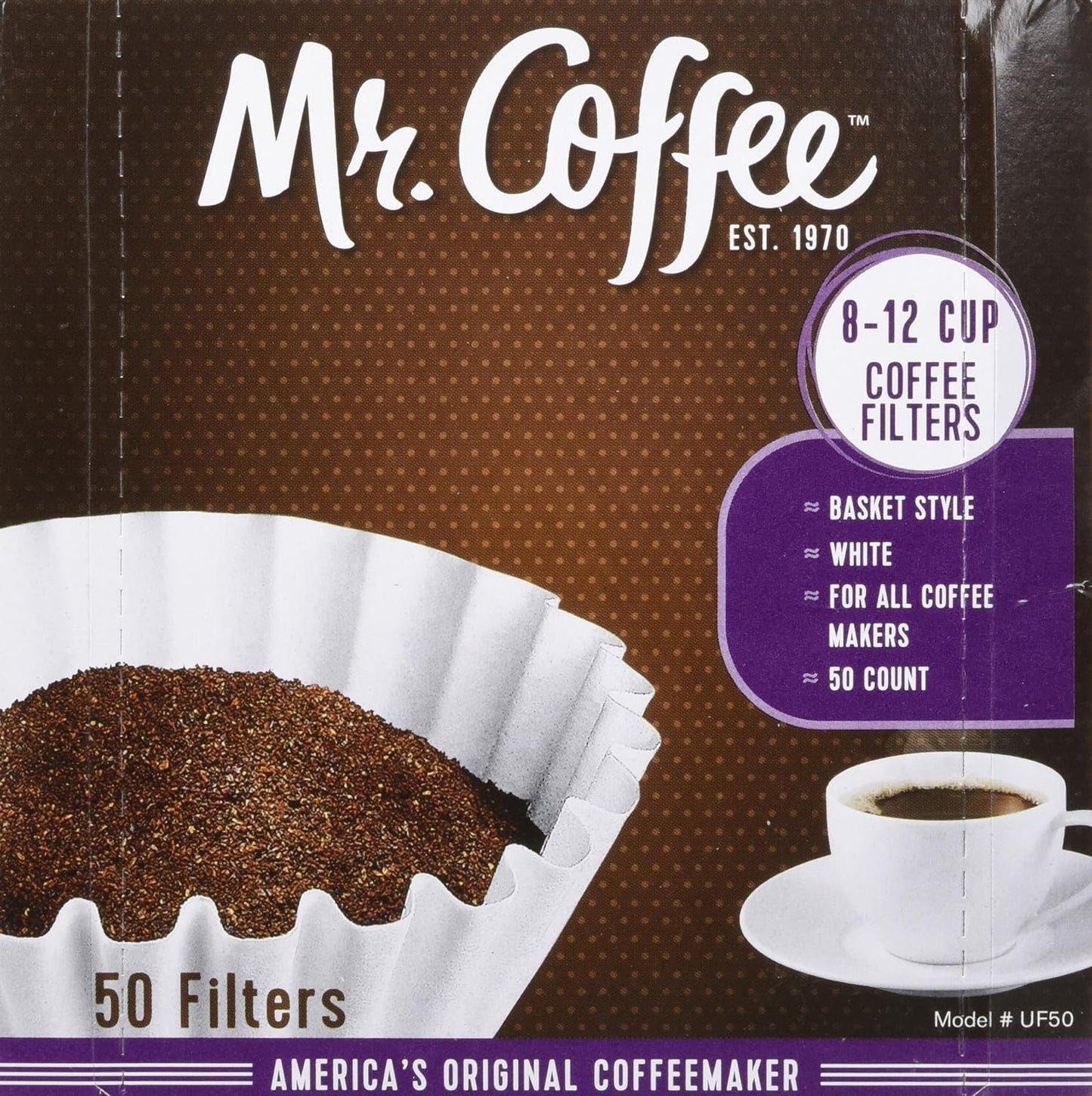 8-12 Cup Coffee Filters 50 Pack (2 Count - 100 Total Filters)