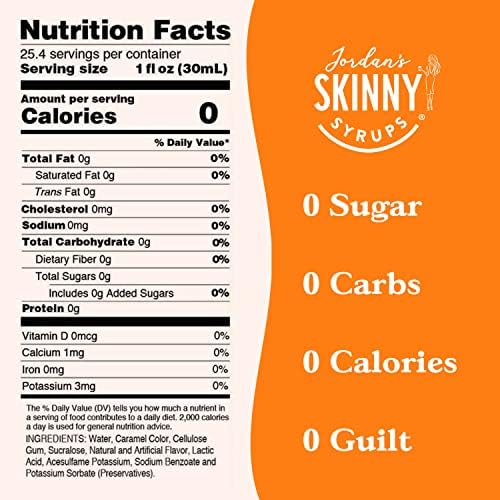 Jordan's Skinny Gourmet Syrups - Caramel Flavor (6pck)