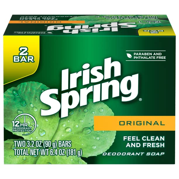 Irish Spring Original Scent Bar Soap 3.2 oz. Pack of 2