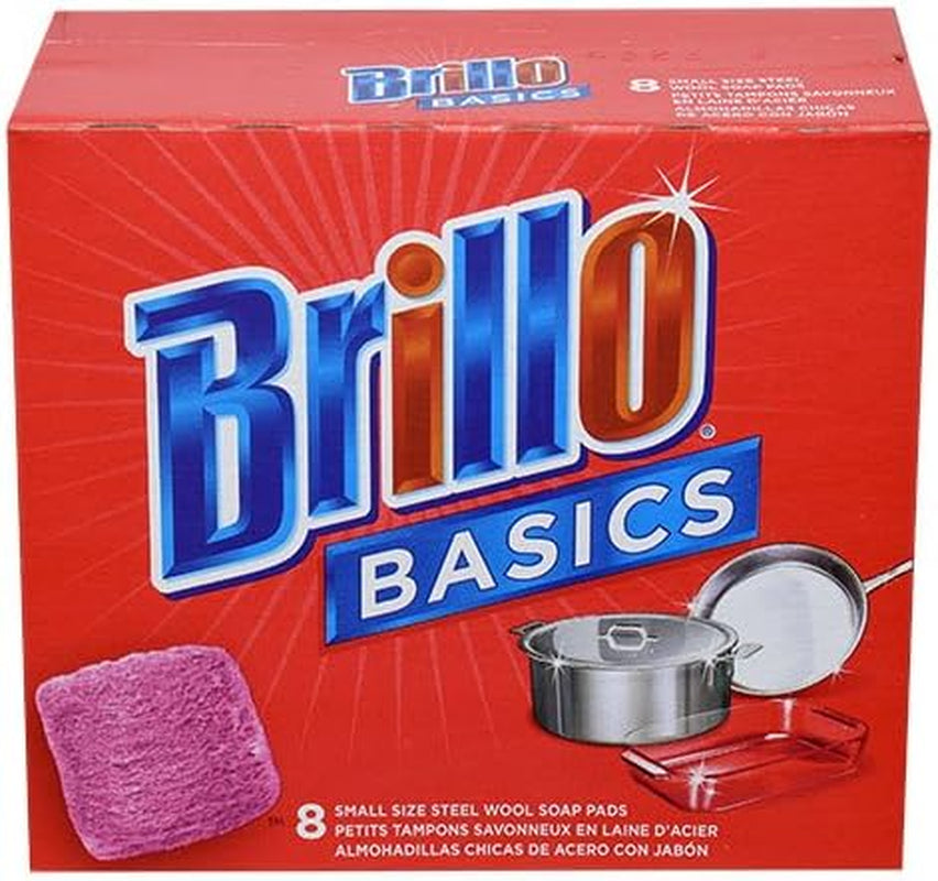 Basics Steel-Wool Soap Pads, 8-Ct. Boxes - Pack of 3