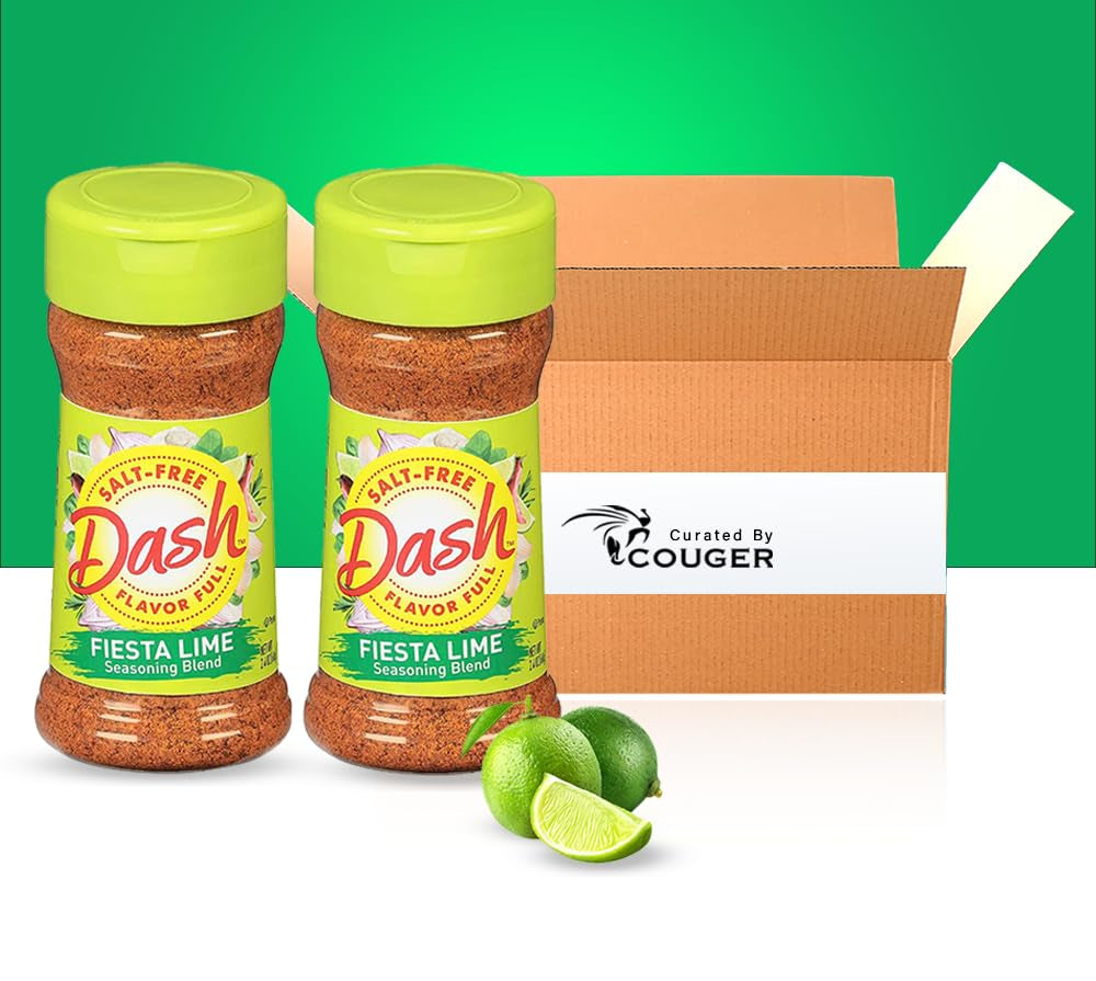 Dash Salt-Free Seasoning Blend, Fiesta Lime, 2.4 Ounce 2-Pack Bundle with  Card