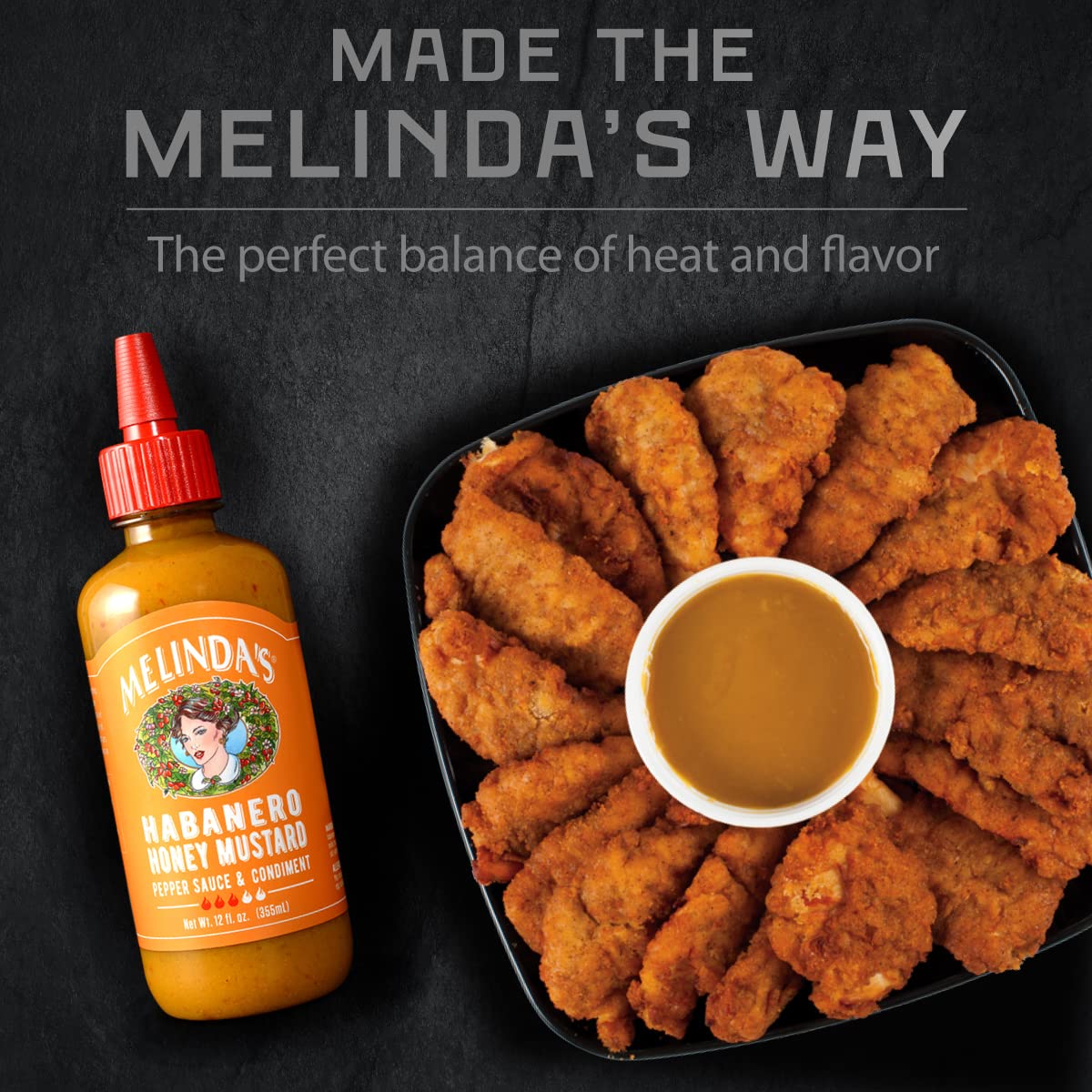 Melinda’s Habanero Honey Mustard - Gourmet Hot Honey Mustard Sauce - Habanero Hot Sauce with Fresh Ingredients, Habanero Peppers, Colombian Honey - Keto, Kosher Hot Sauce- 12 oz, 1 Pack