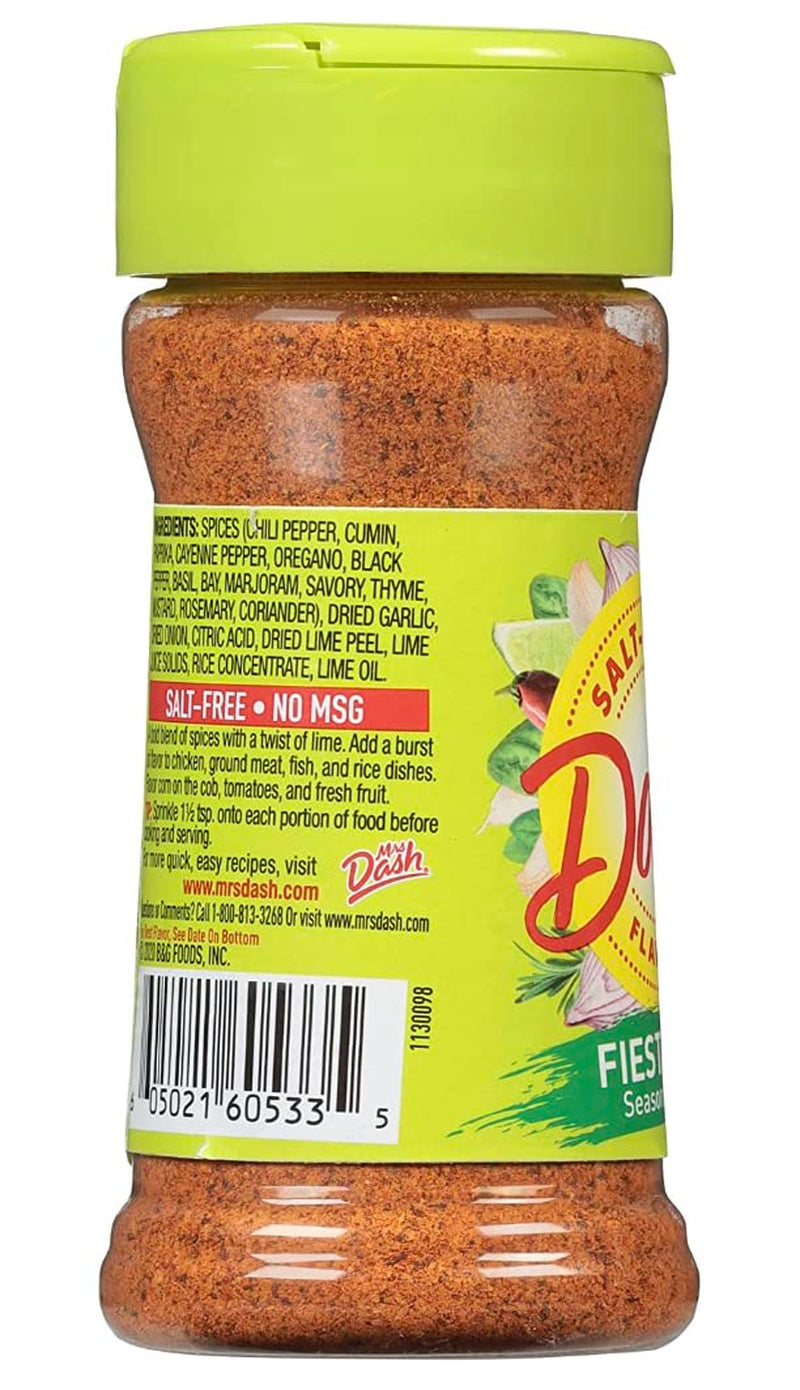 Dash Salt-Free Seasoning Blend, Fiesta Lime, 2.4 Ounce 2-Pack Bundle with  Card