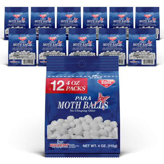 Enoz para Moth Balls, Kills Clothes Moths and Carpet Beetles, No Clinging Odor, Use for Storage, 4 oz