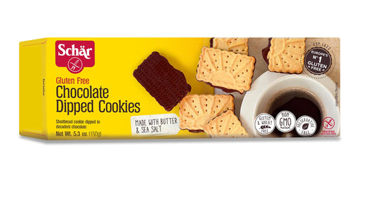 Schar Cookies, Chocolate Dipped, 5.3 Ounce