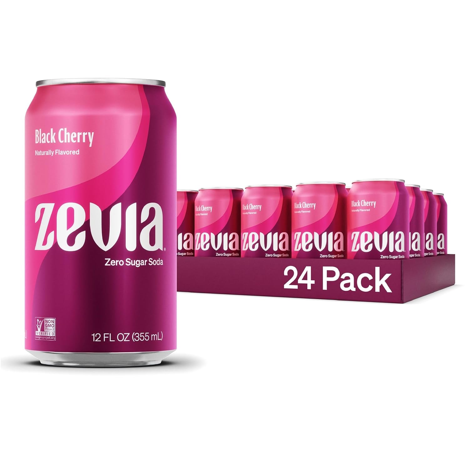 Zero Sugar, Black Cherry Soda, Caffeine Free, 12 Fl Oz Cans (Pack of 24)