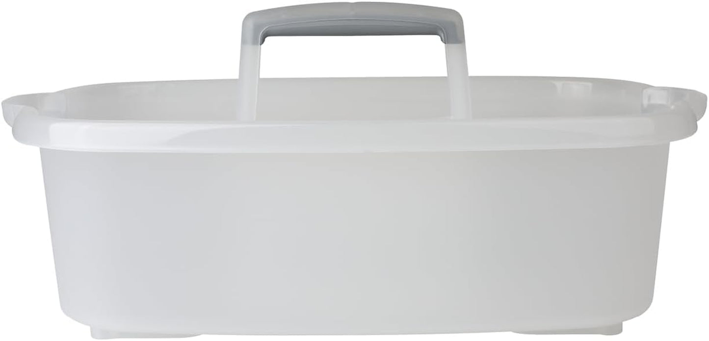 Plastic Multipurpose Cleaning Storage Caddy with Handle, 1.5-Gallon, Clear