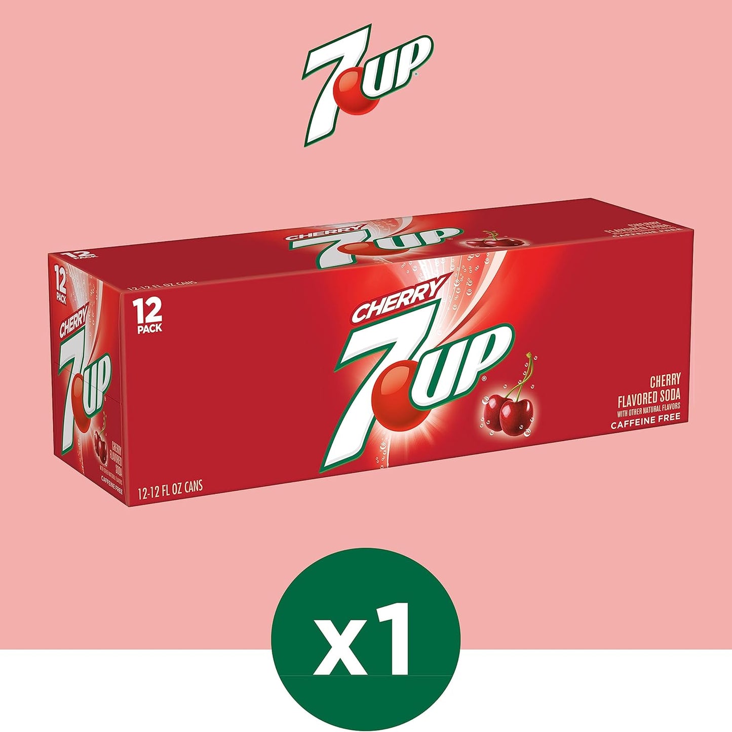 7UP Cherry Flavored Soda, 12 Fl Oz Cans, 12 Pack