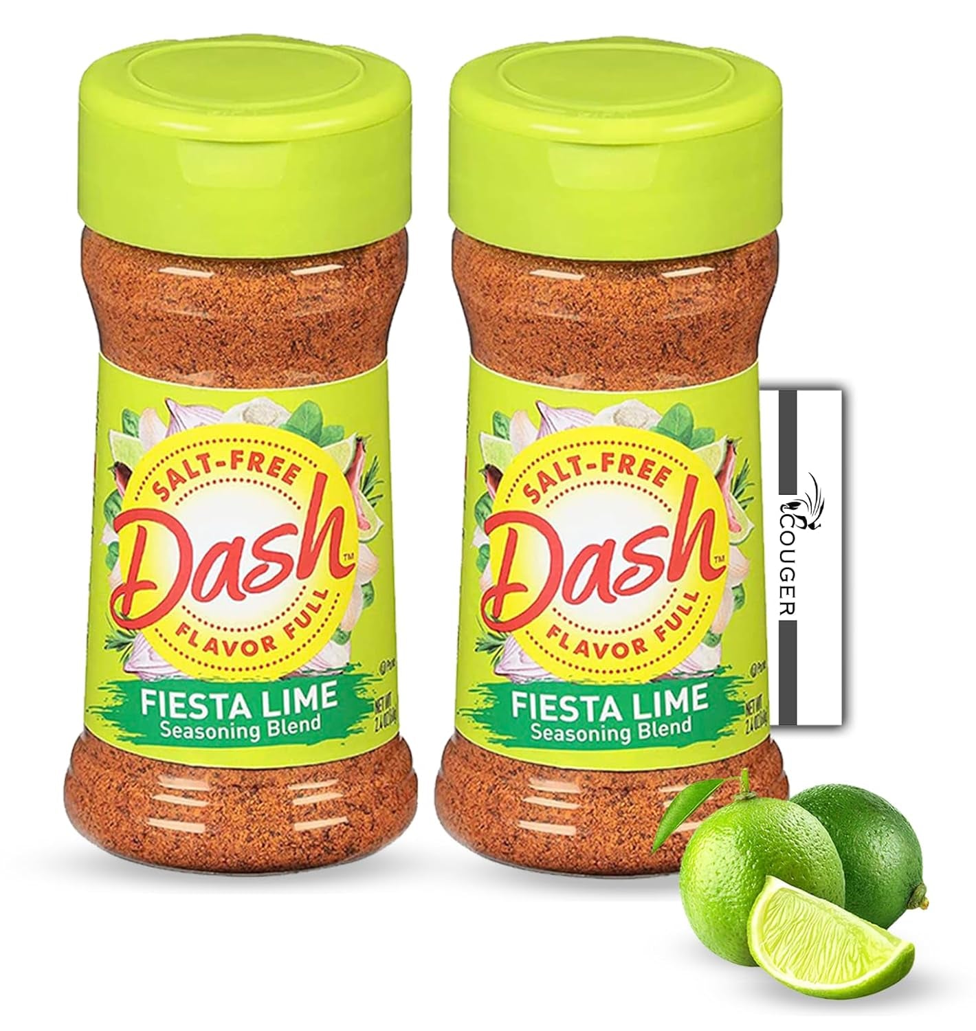 Dash Salt-Free Seasoning Blend, Fiesta Lime, 2.4 Ounce 2-Pack Bundle with  Card