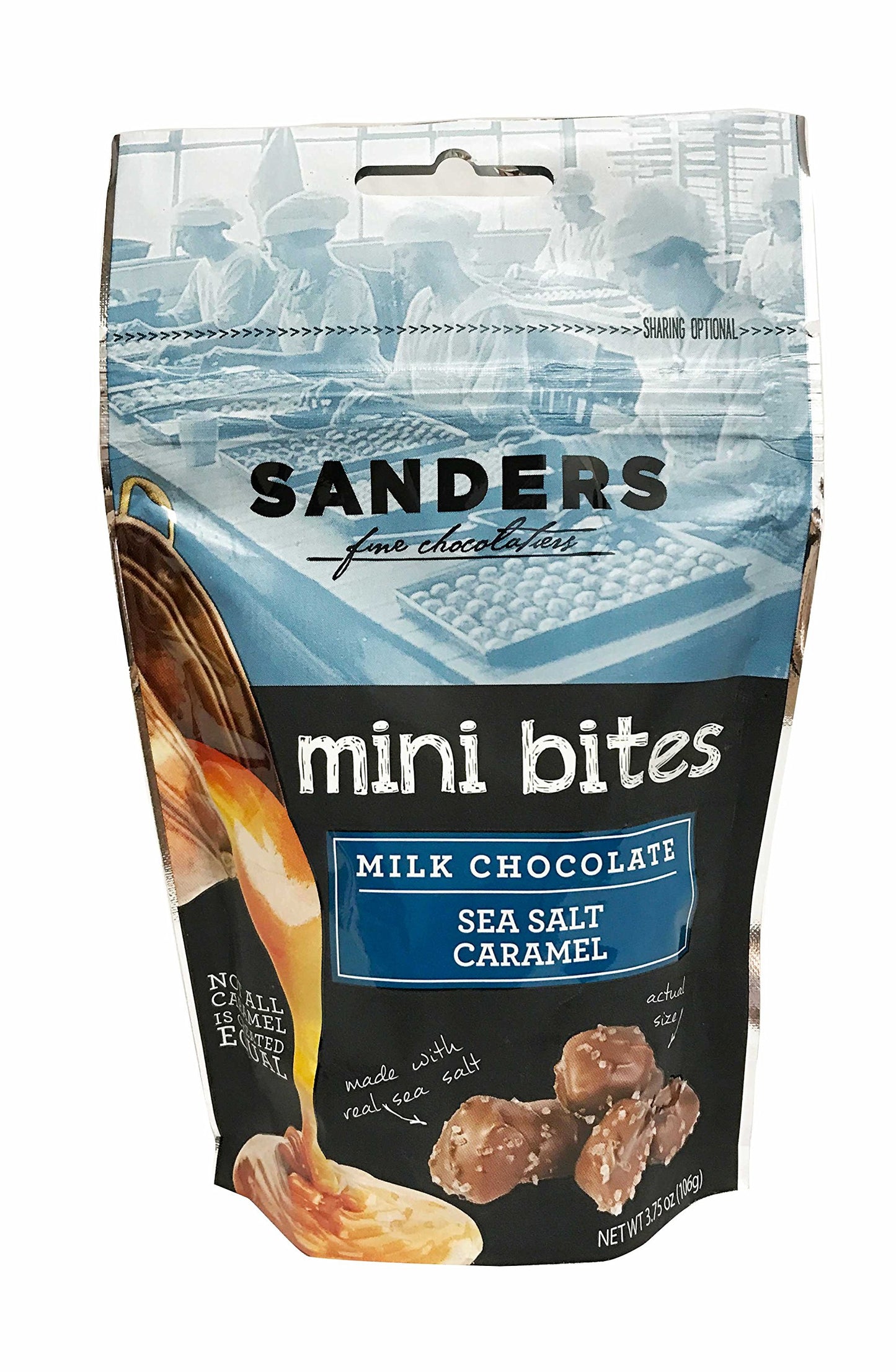 Sanders Fine Chocolates Milk Chocolate Sea Salt Caramel Mini Bites, 3.75 oz.