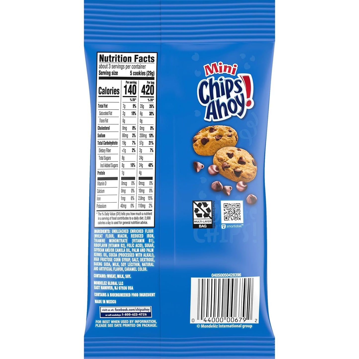 CHIPS AHOY! Mini Original Chocolate Chip Cookies, Big Bag, 3 Oz