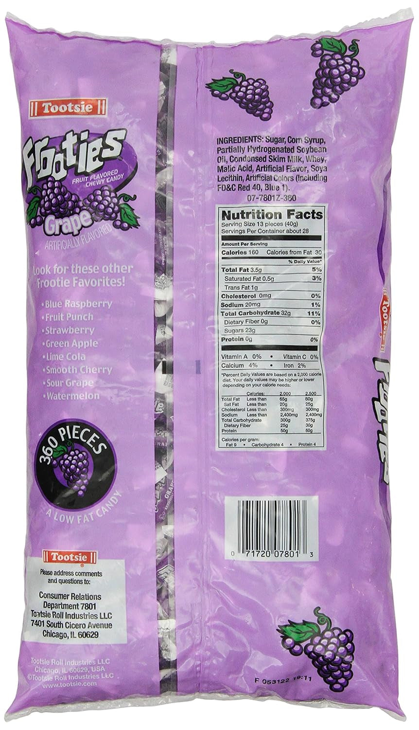 Tootsie Rolls  Grape Candy (360 Count), 38.8Oz