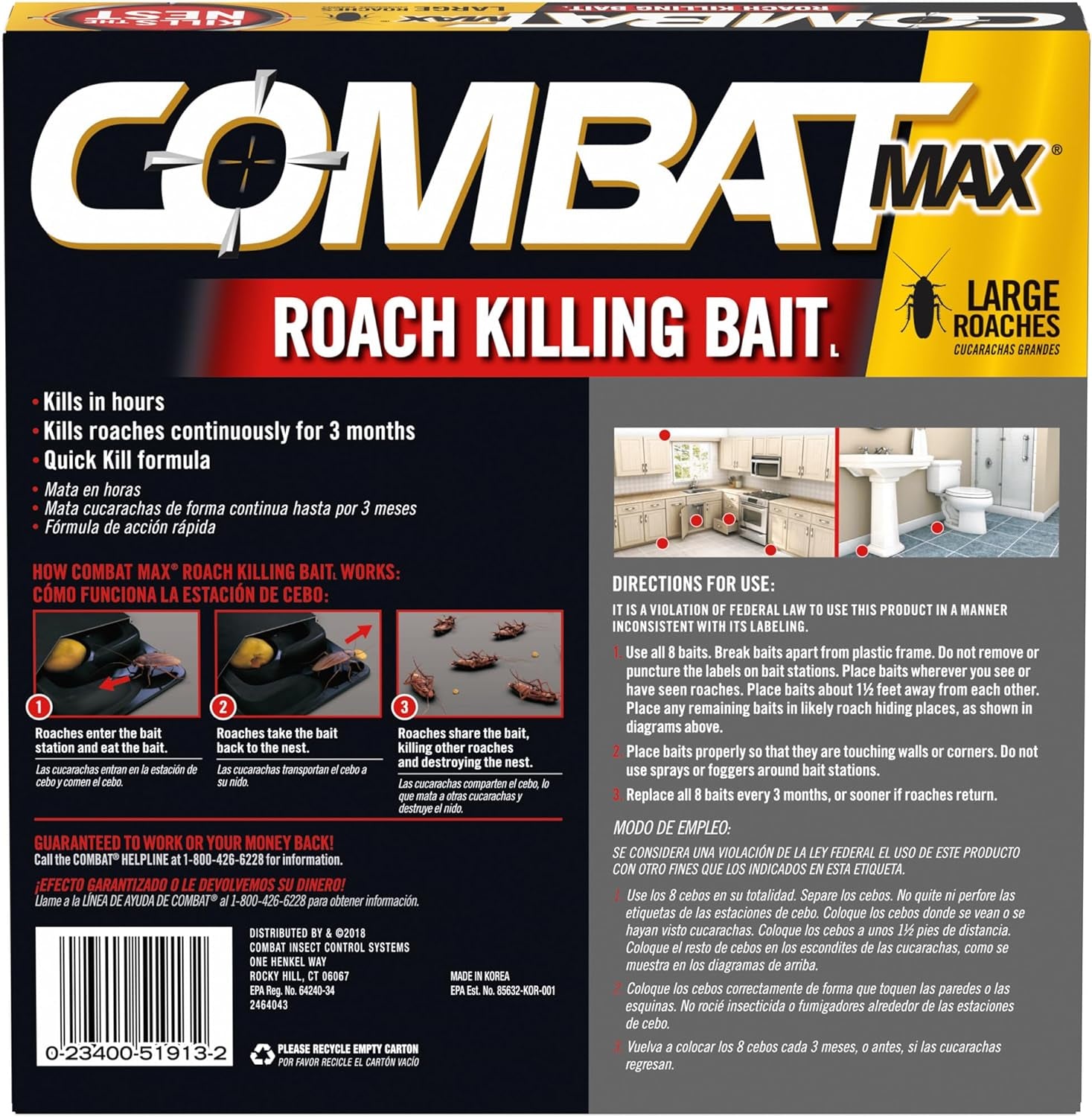 Max Large Roach Killing Bait, 8 Count (Pack of 1)