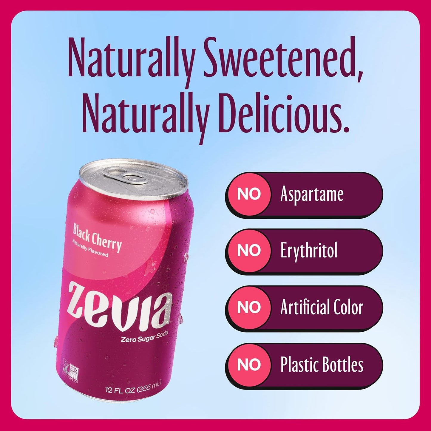 Zero Sugar, Black Cherry Soda, Caffeine Free, 12 Fl Oz Cans (Pack of 24)