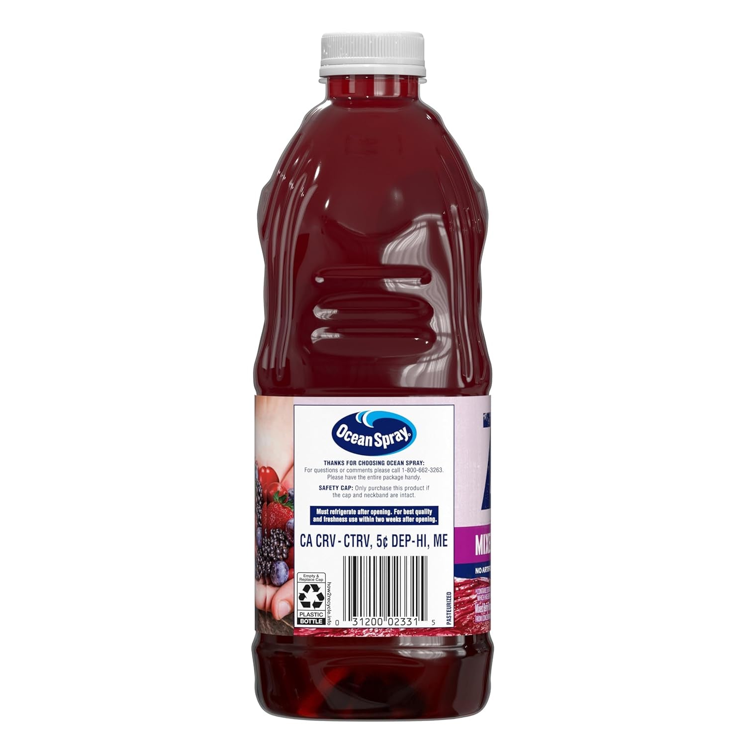 ® ZERO Sugar Mixed Berry Juice Drink, Cranberry Juice Drink Sweetened with Stevia, 64 Fl Oz Bottle