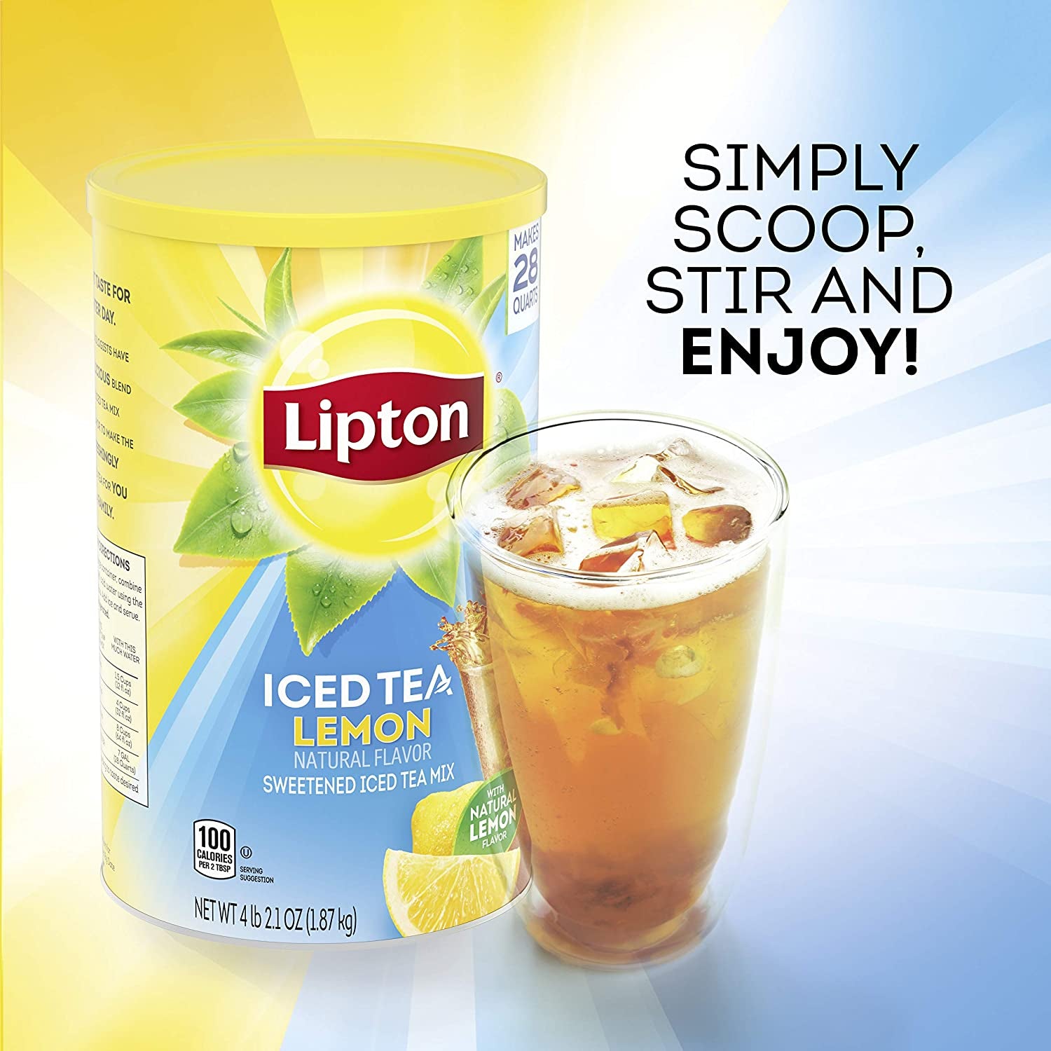 Lemon Powdered Iced Tea, Sweetened, Makes 28 Quarts