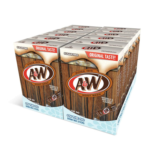 A&W, Root Beer Â€“ Powder Drink Mix -6 Count (Pack of 12) Sugar Free & Delicious, Makes 72 Flavored Water Beverages