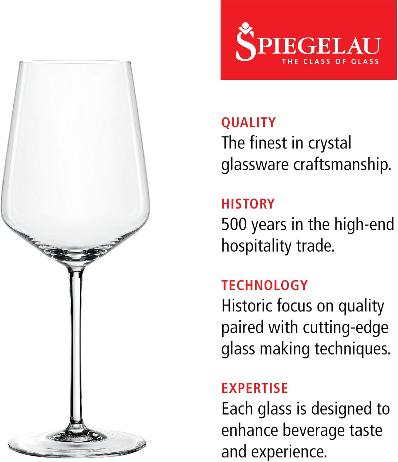 Style White Wine Glasses Set of 4 - European-Made Crystal, Classic Stemmed, Dishwasher Safe, Professional Quality White Wine Glass Gift Set - 15.5 Oz