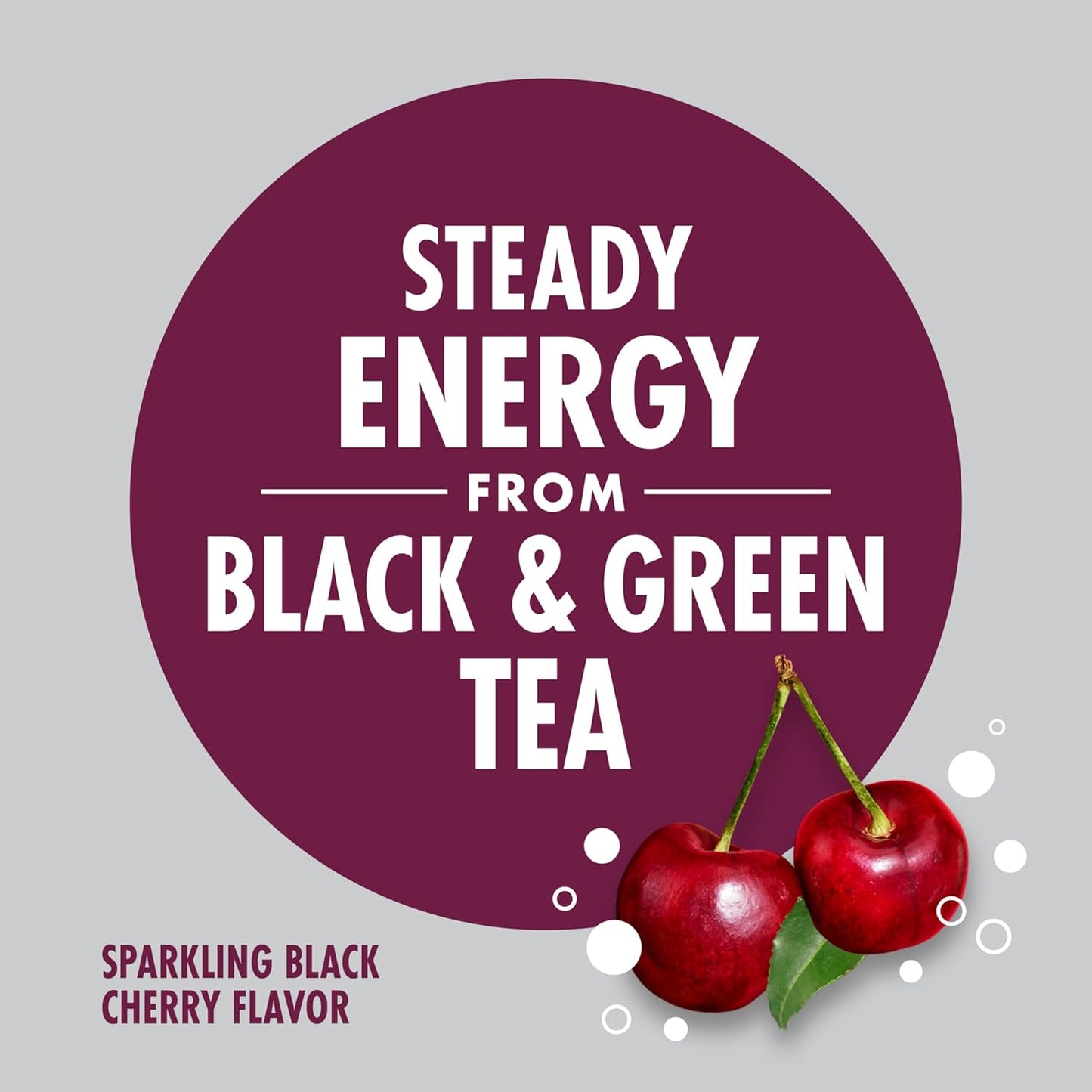 Sparkling Black Cherry Juice Energy Drink, 11.5 Fl Oz Can (12 Pack)