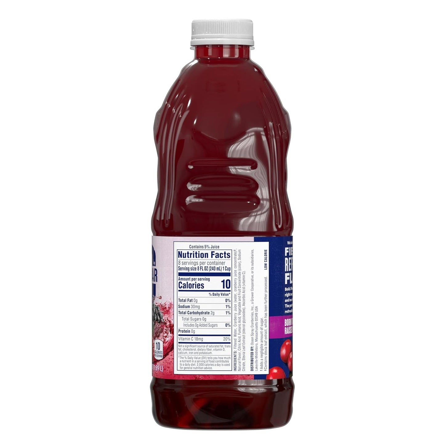 ® ZERO Sugar Mixed Berry Juice Drink, Cranberry Juice Drink Sweetened with Stevia, 64 Fl Oz Bottle