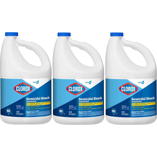 Clorox Germicidal Bleach, 121 Ounce Bottle, Pack of 3 (Package May Vary)