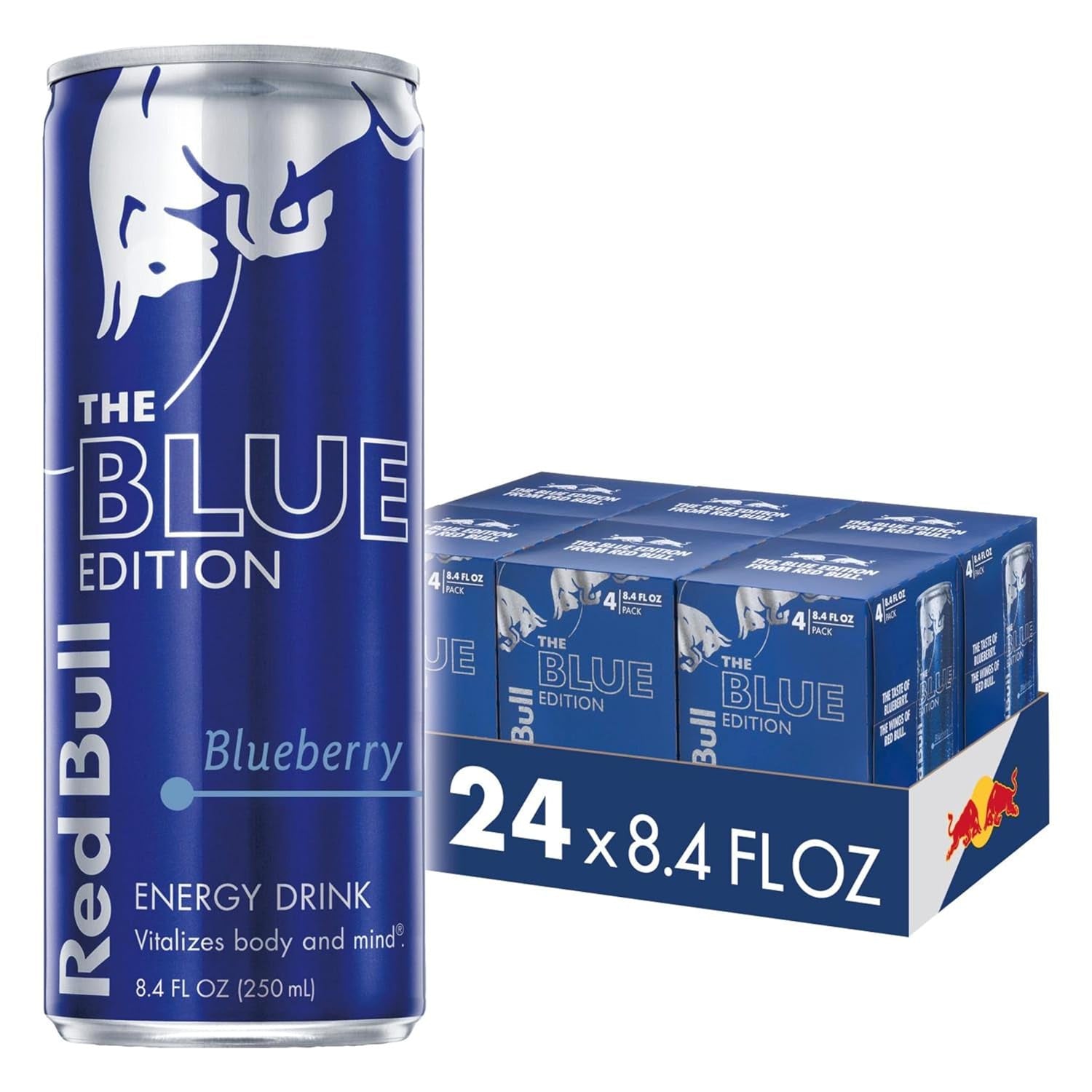 Blue Edition Blueberry Energy Drink, 8.4 Fl Oz, 24 Cans (6 Packs of 4)