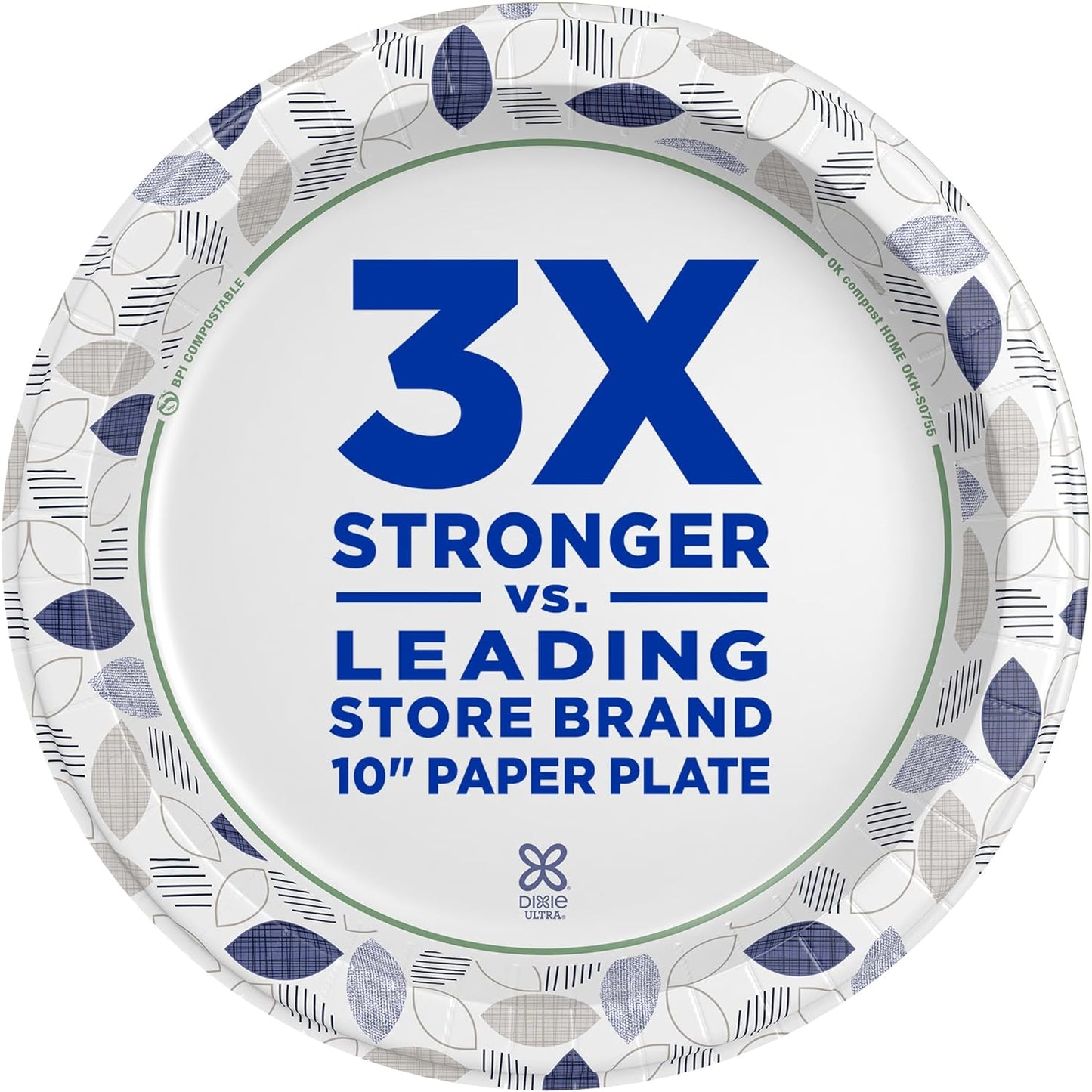 Ultra, Large Paper Plates, 10 Inch, 172 Count, 3X Stronger, Heavy Duty, Microwave-Safe, Soak-Proof, Cut Resistant, Disposable Plates for Heavy, Messy Meals