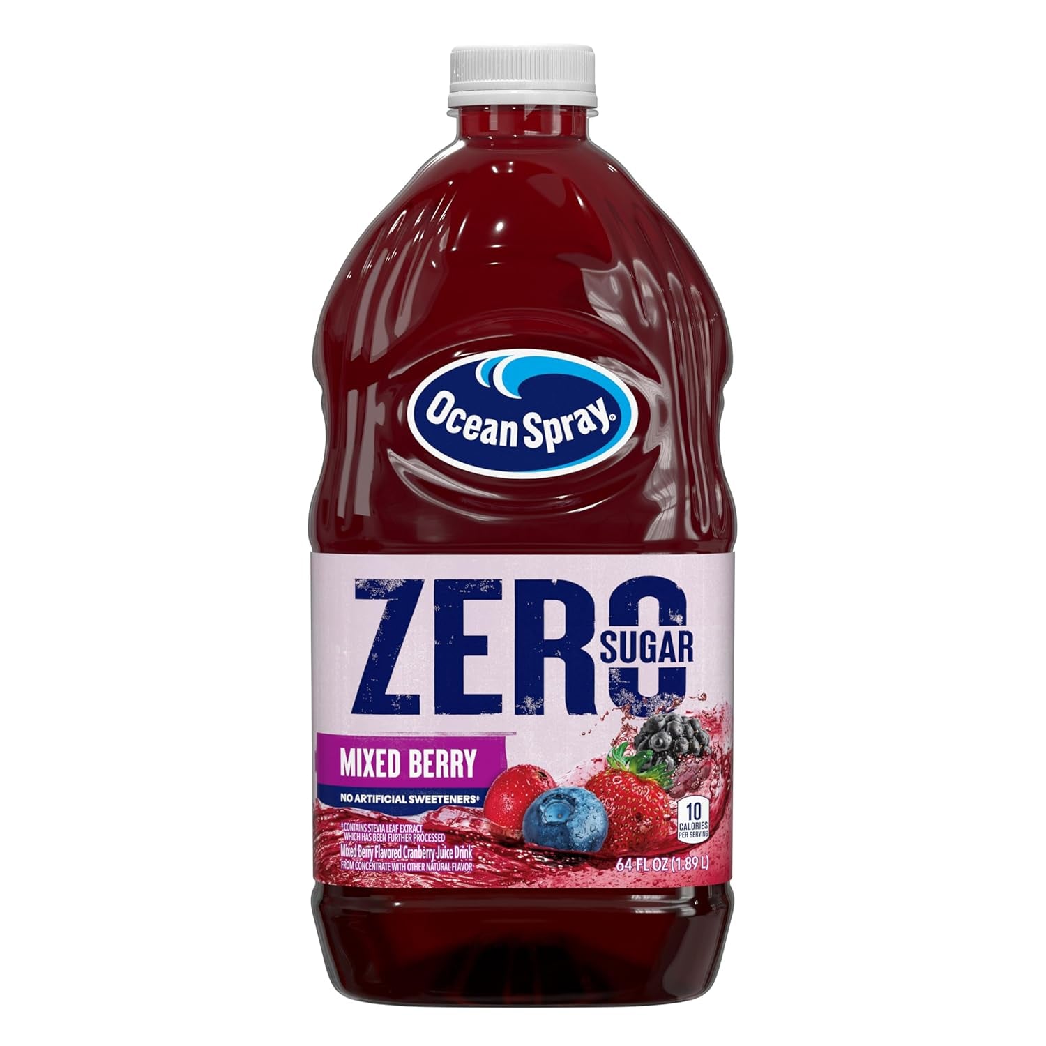 ® ZERO Sugar Mixed Berry Juice Drink, Cranberry Juice Drink Sweetened with Stevia, 64 Fl Oz Bottle