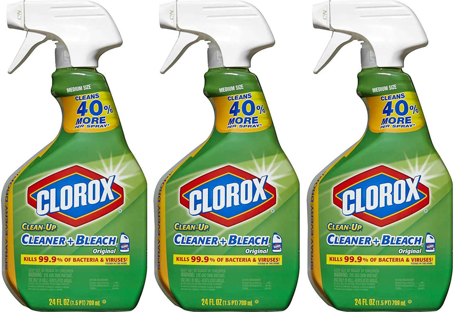 Clean-Up Bleach Cleaner Spray Value 24 Fl Oz (Pack of 3)