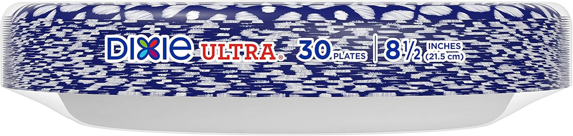 Ultra Disposable Paper Plates, 8 ½ Inch, Lunch or Light Dinner Size Printed Disposable Plates, 300 Count (10 Packs of 30 Plates), Packaging and Design May Vary