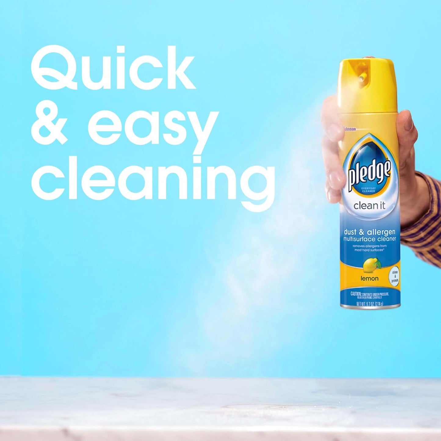 Everyday Clean Multi Surface Cleaner Aerosol, Dust & Allergen, Lemon, 9.7 Oz (Pack of 3)