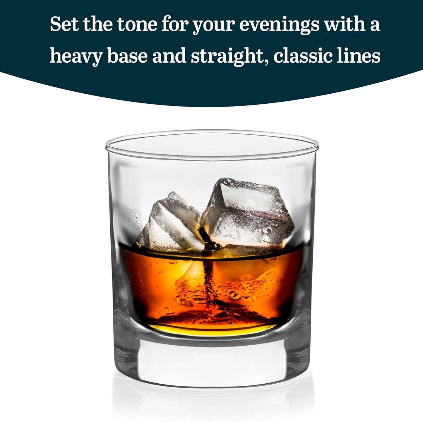 917CD Heavy Base Rocks Glasses Set of 12, Rocks Whiskey Glasses Set with Simple Lines, Dishwasher Safe Cocktail Drinking Glasses, Ideal Rocks Glassware for Special Moments